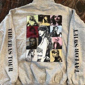 Taylor Swift Eras Tour Merch Gray Quarter-zip Sweater
